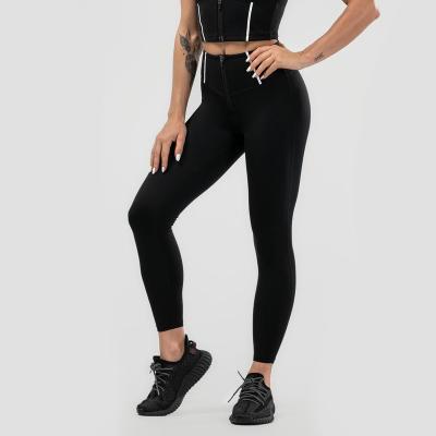 China Women Breathable Wholesale Designer Spandex Tummy Control Workout High Waist Zipper Legging for sale