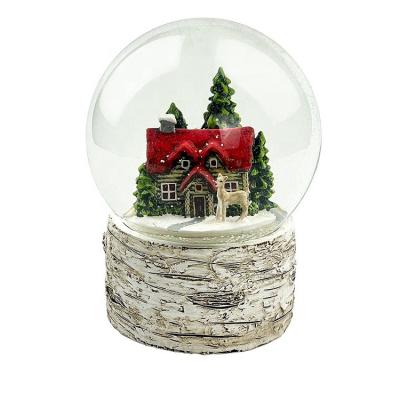 China Custom Worlwide China Supplie Resin Glass Snow Globe Water Globe With Wooden Base for sale