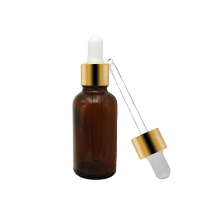 China Hot Sale Cosmetic Amber Glass Bottle With Dropper Pipette For Essential Oil Serum Packaging for sale