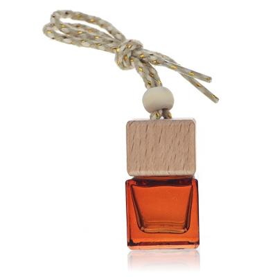 China In Stock 5ml 8ml 10ml Air Freshener Car Diffuser Hanging Perfume Bottle With Wooden Cap And Plug for sale