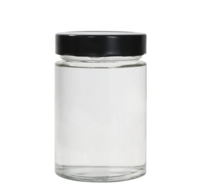 China Top Selling Transparent Straight Sided Glass Jar Round Food Storage 100ml 280ml 380ml for sale