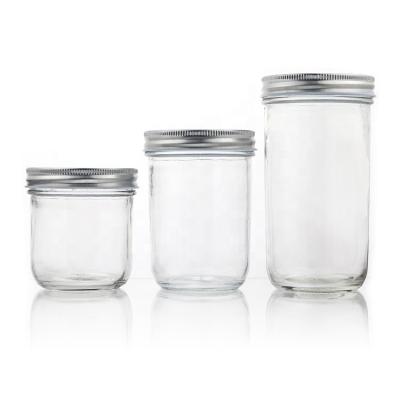 China Wholesale Heatable 280ml 300ml 400ml 500ml 650ml Round Mason Jar Food Storage Canning Caviar Jam Glass Jar With Lid for sale