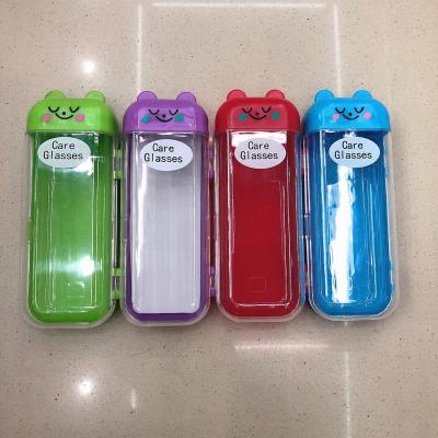 China Portable Clear Sunglasses Case Glasses Pattern Smile Storage Glasses Case Single Plastic Hard Plastic Holder Box for sale