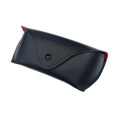 China Black Soft PU Stock Fahion Pocket Eyeglasses Box Leather Packaging Sunglasses Case for sale