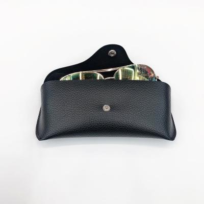 China Pu+metal+paper lychee pattern materials glasses case black cheap hot sale sunglasses box for sale