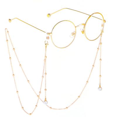 China CLASSIC fashion factory direct sale simple gold color bead preservation clip metal glass bead chain for sale