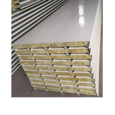 China Modern rock wool Sandwich Panel Sandwich Composite Board for Wall lean Room Rock Wool Sandwich Panel for sale