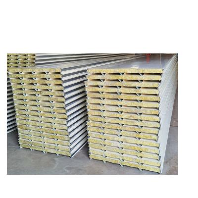 China Modern Building Materials Prefab House Rock Wool Sandwich Panel Fireproof Wall Board  Clean Room Rock Wool Sandwich Panel for sale