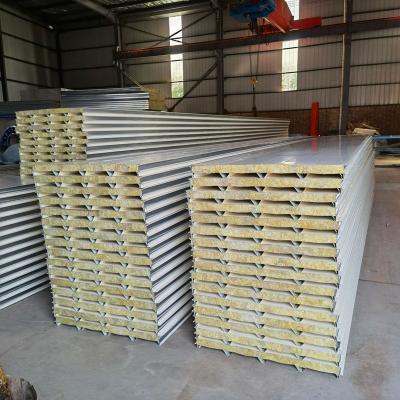 China Modern Structural Wall Panel Fire-proof Sound Proof Rock Wool Sandwich Prefab Wall Panel/boards for sale