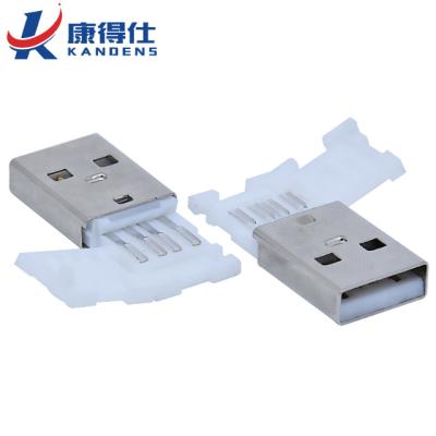 China USB 2.0 Jack A Type Solder Wire Connector Folding Type Male USB Driver PCB USB Male Plug Connector 2 Piece Plug With Flip for sale