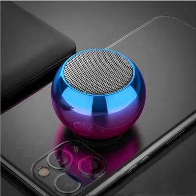 China Colorful Wireless Speakers M3 Mini Electroplating Round Steel Cannon Tooth Blue Tooth Subwoofer Speaker for sale