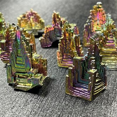 China Wholesale Europe Natural Bulk Bismuth Raw Colorful Ore Small Crystal For Decoration for sale