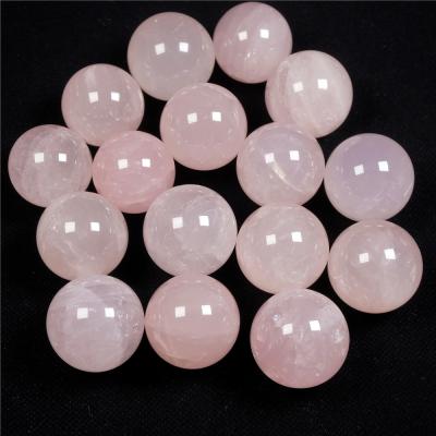 China Europe Small Rose Quartz Spheres Mini Pink Polished Natural High Quality Crystal Balls For Meditation for sale