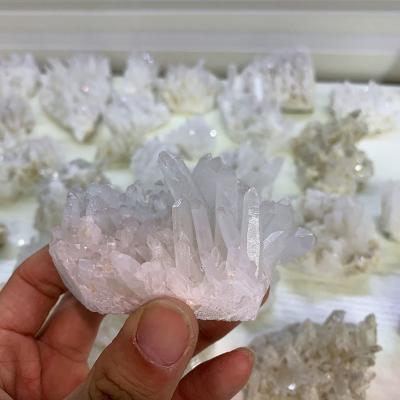 China Europe Small Raw Crystals Cluster White Clear Quartz Crystal Cluster for sale