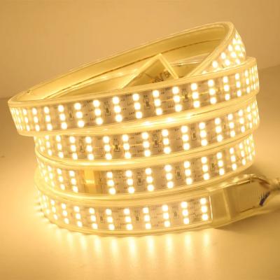 China 3 Rows High Voltage AC 110V LED Strip 120V 220V 230V 240V SMD 2835 180leds 100m Per Roll for sale