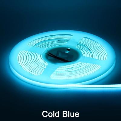 中国 3MM 幅 超狭い COB LED ストライプ 400Leds/m 氷青 5m 長寿命 カスタム照明 販売のため