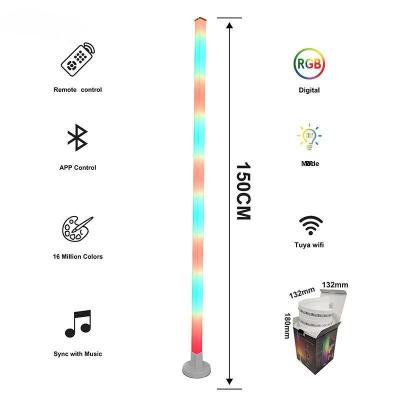 China 2024 Atmosphere Smart Home Light Rgb Led Floor Lamp with Iron Base and Remote Control for sale