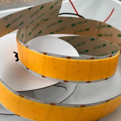 China Corda de fita de Cob de cobre dimmable Flexível Cob Led Strip Alta densidade 1600leds Per Meter 3500K Ra 90 0,3kg 24v 30mm Largura à venda