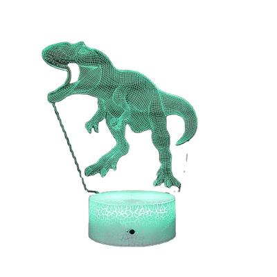 China Creative 3D Led Key Light / Remote Acrylic Slot Base ABS Graphite Lamp Bases With 3d Led Dinosaur Night Light For Gift for sale