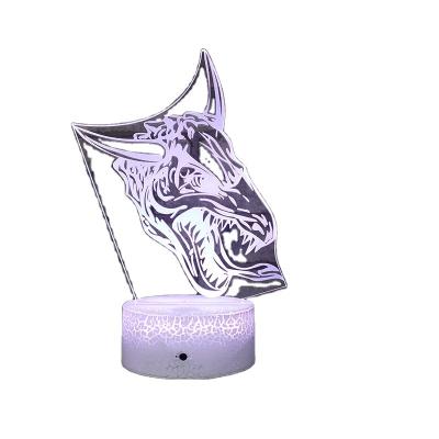 China Fashionable Magic Shape 7/16 Lamp Creative Color Horse 3d Slot Light Flashing 3d Visual White Base Led Night Lamp With Outdoor for sale