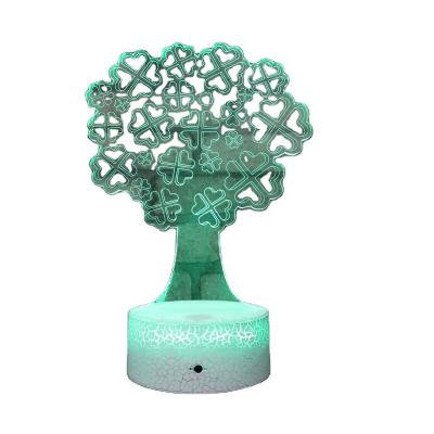 China Creative 3D Love Tree Illusion Gift Night Lamp 3 AA Batteries and USB Cable Power Supply with 16 Keys Remote Control for Boy and Girls for sale