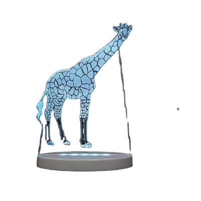 China New Arrival Retail 3D Night Acrylic Etching Light Led Lamp 3D Led Illusion Lamp Led Light Base For Desk Lamp Acrylic Giraffe for sale