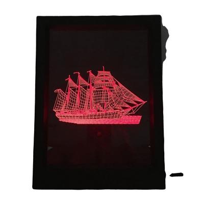 China Hot Sale Modern New Arrival Gift 3D Boat Shape Lamp 3d Led Light OEM Lamp Sight Led-hologramm Customize Shape for sale