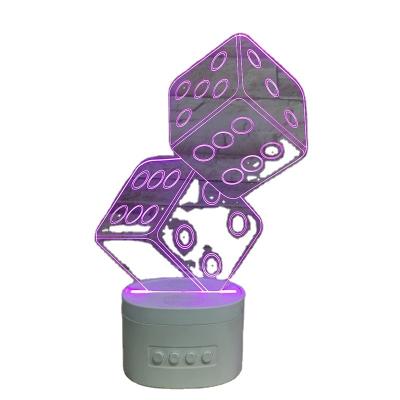 China Modern Devil's Bones Carve Shape Rechargeable Battery Wireless Speaker Acrylic Material 3D Illusion Led Optical Night Light 3D Lamp for sale