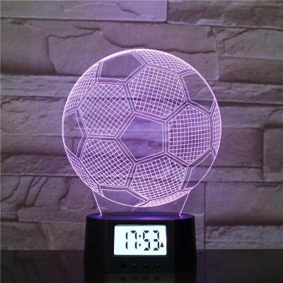 China Decoration KS 3D-042 Most Popular Food Ball Football Shape 3D Led Wake Up Lamp 3D Acrylic Night Light Best Gift for sale