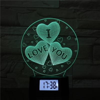 China Hot Selling Decoration Products KS 3D-106 I LOVE YOU Heart 3D Wake Up Lamp 3D Night Light Acrylic Desk Lamp for sale