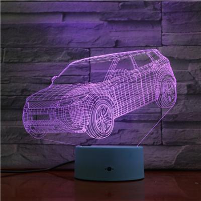 China Birthday Gifts KS Crack Red Paint Car Reference Night Lights 3D Illusion Lamp Sports Lights Led Desk Lamps For Birthday Gifts for sale