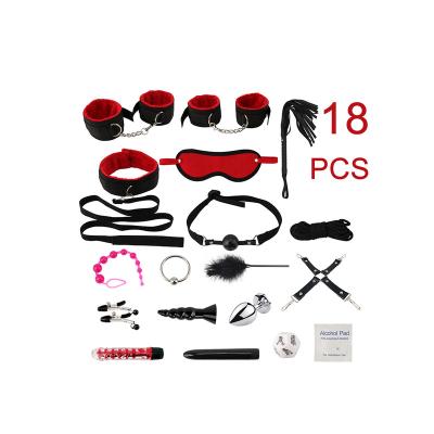 China PU 18pcs Amazone Sex SM Combination Fun Set Training And Bondage Wearing Bondage Couples SM Plug Alternative Sex Toys Anal Attachment for sale