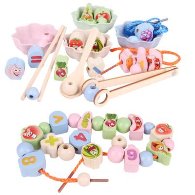 China Kids Widely Used Beaded Baby Beads Clip Puzzle Training Focus On Mechanics Clip Rods Threading Game Early Education Enlightenment for sale