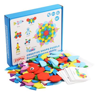 China Educational Toy 210 Pieces Early Educational Fun Montessori Jigsaw Creative Children's Cognitive Toys Shape Cognitive Toys for sale