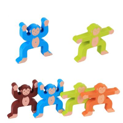 China Wooden Toy Monkey Toys Children's Hand-eye Coordination Building Blocks Educational Balance Game and Balance Ability Training for sale