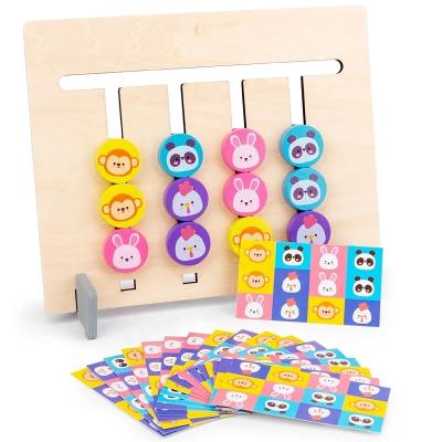 China Preschool Eductional Toys Four-color Position Game Teaching Aids Animal Bilateral Wooden Early Educational Toys Education for sale