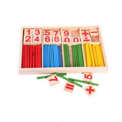 China Student Mathematics Wooden Number Counting Stick Learning Box Wisdom Stick Color Calculating Game Box Children's Toys for sale