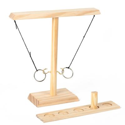 China Children's toys ring parent-child interaction wooden game table battle hook toss ring border wooden toys for sale