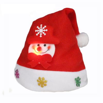 China Cozy Creative Christmas Decorations Christmas Larvae Kids Hat Christmas Gift Cartoon Luminous Wholesale for sale