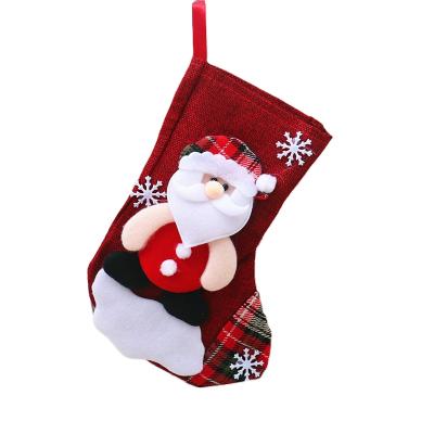 China Eco Friendly Gift Bag Decoration Christmas Candy Prop Santa Snowman Jars Medium Size Gift Christmas Stocking Decoration for sale