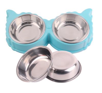 China Double Dog Bowl Automatic Sheep Bowl Non-slip Bottom Stainless Steel Material Is Strong And Durable for sale