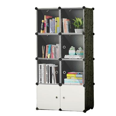 China Modern and simple bookcase traditional simple plastic creative storage cabinet primary free shelf for sale