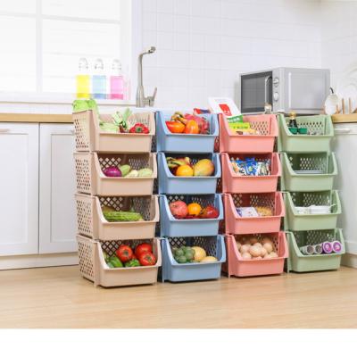 China Multi-functional Multi-layer Covered Rack Traditional Floor Storage Kitchen Fruit And Vegetable Storage Basket Toy Storage Rack for sale