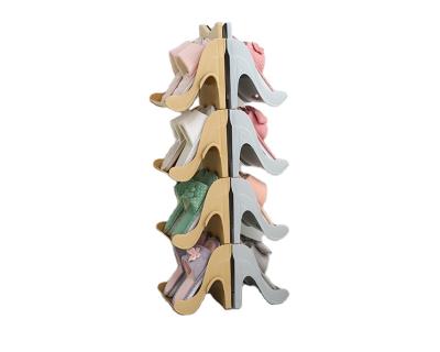 China Modern Promotional Product Multi Color High Standard Plastic Shoes Racks Shelf Home for sale