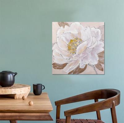 China Hand Painted Flower Hand Painted Light Purple Living Room Canvas Modern Home Decor for sale