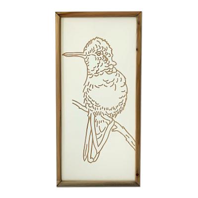 China China High Quality Lovely Gift Bird Wood Carving Wall Hanging for sale