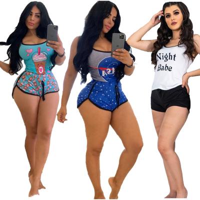 China QUICK DRY Women's Fancy Printing Set Sleepwear 2 Piece Pajama Sets for sale