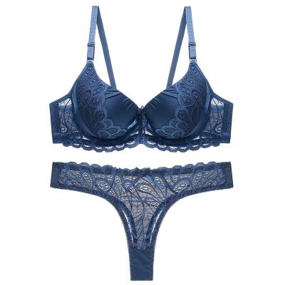 China Antibacterial sexy bra bralette set padded bra plunge brasieres mujer lift up breast support bra and panty sets for sale