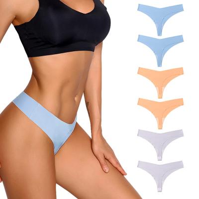 China Wholesale New Arrival Traceless QUICK DRY Custom Ice Silk Briefs Briefs Laser Cut Women's Seamless Printed Underwear for sale