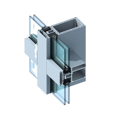 China Aluminum Glass Wall Frame Extrusion Curtain Wall Glass Profiles for sale